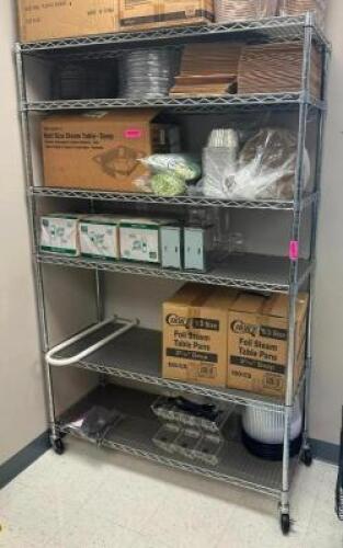 76" STAINLESS STEEL ROLLING SHELVING UNIT