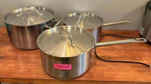(3) - STAINLESS STEEL PANS