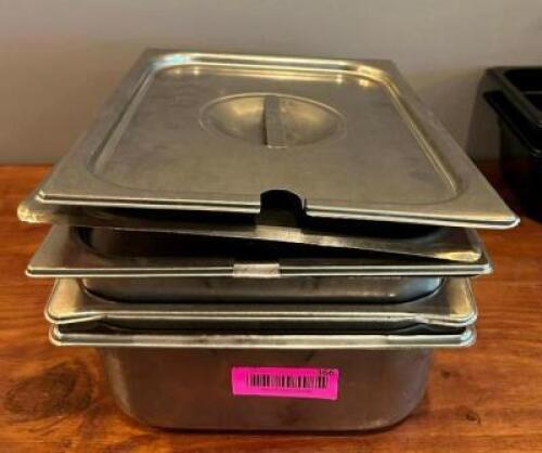 (3) - STAINLESS INSERTS WITH LIDS