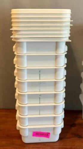 (8) - PLASTIC INSERTS WITH LIDS
