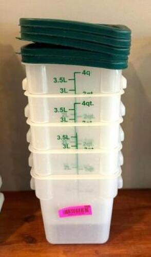 (5) - 4 QT. CONTAINERS WITH LIDS