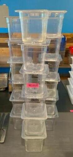 (18) - 1/6 SIZED INSERTS WITH LIDS