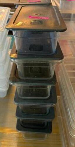 (6) - 1/3 SIZED INSERTS WITH LIDS