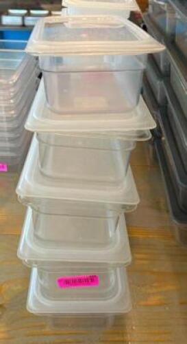 (6) - 1/3 SIZED INSERTS WITH LIDS
