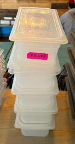 (6) - 1/3 SIZED INSERTS WITH LIDS