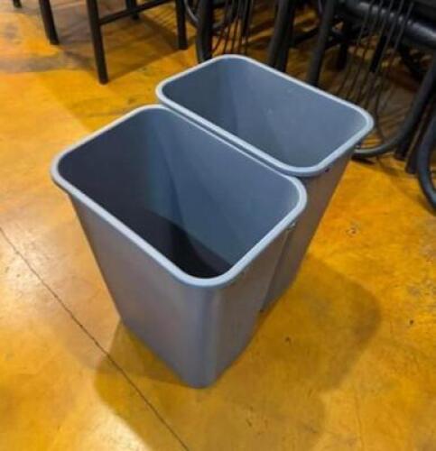 (2) - PLASTIC TRASH CANS
