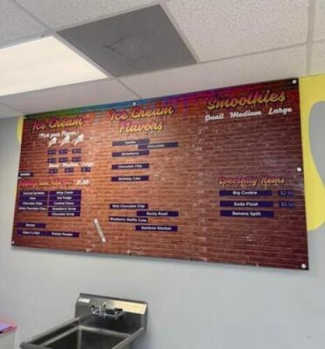 METAL MENU DISPLAY BOARD WITH ASSORTED MAGNETS