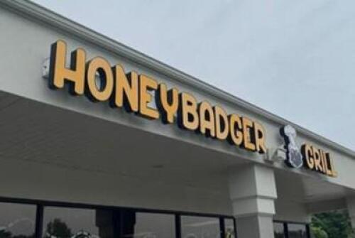 HONEYBADGER GRILL STORE FRONT SIGN