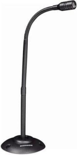 DESCRIPTION: (1) PODIUM MICROPHONE BRAND/MODEL: SAMSON AUDIO/CM15P INFORMATION: 15" FLEXIBLE GOOSENECK RETAIL$: $89.99 QTY: 1