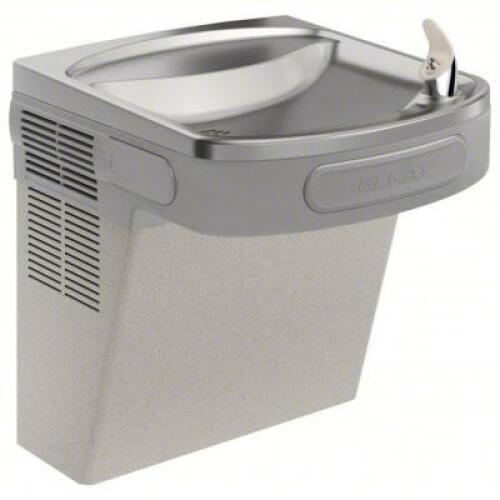 DESCRIPTION: (1) SINGLE DRINKING FOUNTAIN BRAND/MODEL: ELKAY/34J989 INFORMATION: ON WALL, NON REFRIGERATED, GREY, FILTERED RETAIL$: $737.98 SIZE: 19 7