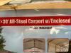 DESCRIPTION 20" X 30" ALL STEEL CARPORT BRAND / MODEL: EINGP MSC2030F ADDITIONAL INFORMATION MAIN FRAMES 2" -15 GA, ROOF PANELS 27 GA, PRODUCT WEIGHT - 4