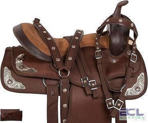 WESTERN PONY SADDLE SET WITH SILVER CRYSTALS