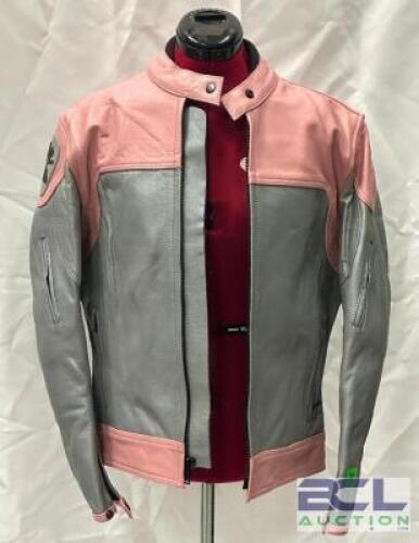 WOMEN'S LEATHER PADDED MOTORCYCLE JACKET