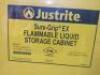 DESCRIPTION: (1) FLAMMABLE LIQUID STORAGE CABINET BRAND/MODEL: JUSTRITE #893000 INFORMATION: YELLOW SIZE: 30 GAL, 43 IN X 18 IN X 44 IN RETAIL$: $1355 - 2
