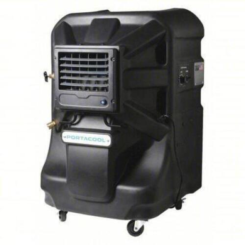 DESCRIPTION: (1) PORTABLE EVAPORATIVE COOLER BRAND/MODEL: PORTACOOL #454G47 INFORMATION: BLACK, 700 SQ FT, 5-15P, 115V AC SIZE: 42 IN X 29 IN X 27 IN