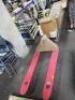 DESCRIPTION: (1) MULTIDIRECTIONAL MANUAL PALLET JACK BRAND/MODEL: DAYTON #493X19 INFORMATION: STEEL, 5500 LB CAPACITY, RED SIZE: 48" X 6-1/4" X 27" RE - 2