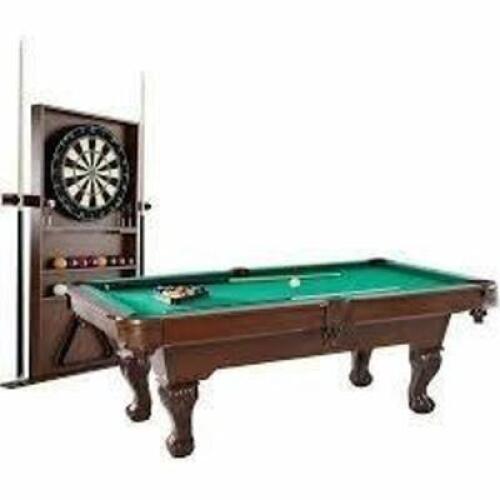 DESCRIPTION: (1) POOL TABLE, CUE RACK AND DART BOARD BRAND/MODEL: MD SPORTS #BLL090_017B INFORMATION: CLAW FOOT SIZE: 90" RETAIL$: $632.99 EA QTY: 1