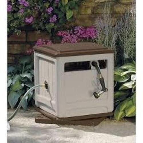 DESCRIPTION: (1) HOSE REEL HIDE AWAY STORAGE BRAND/MODEL: SUNCAST INFORMATION: PLASTIC, HEAVY DUTY RETAIL$: $88.99 EA QTY: 1