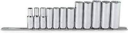 DESCRIPTION: (1) DEEP SOCKET SET BRAND/MODEL: PROTO #J52209 INFORMATION: CHROME, 12 PIECE, 12 POINT SIZE: 3/8" DRIVE RETAIL$: $86.53 EA QTY: 1