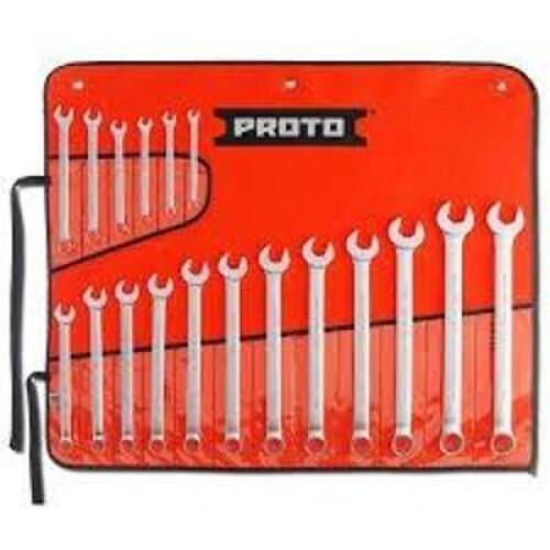 DESCRIPTION: (1) SET OF COMBINATION WRENCHES BRAND/MODEL: PROTO #J1200R-MASD INFORMATION: 12 PT, 18 PIECES, METRIC RETAIL$: $438.88 EA QTY: 1