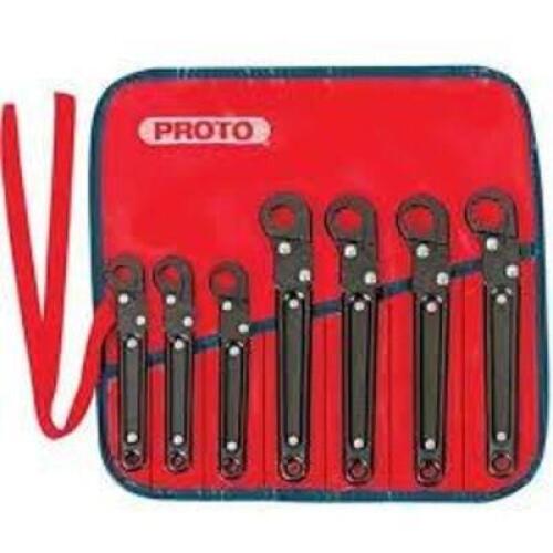 DESCRIPTION: (1) RATCHETING FLARE NUT WRENCH SET BRAND/MODEL: PROTO #J3800A INFORMATION: 7 PIECES RETAIL$: $196.99 EA QTY: 1