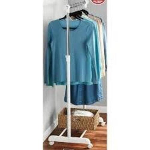 DESCRIPTION: (1) ROLLING GARMENT RACK BRAND/MODEL: MAINSTAYS RETAIL$: $15.00 EA QTY: 1