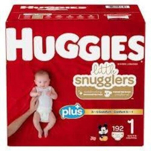 DESCRIPTION: (1) LITTLE SNUGGLERS DIAPERS BRAND/MODEL: HUGGIES PLUS SIZE: SIZE 1 RETAIL$: $59.99 EA QTY: 1