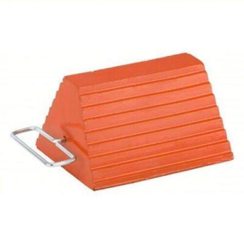 DESCRIPTION: (1) WHEEL CHOCK BRAND/MODEL: CHECKERS #22XW89 INFORMATION: ORANGE, RUBBER SIZE: 8" X 10" X 6 RETAIL$: $27.28 EA QTY: 1