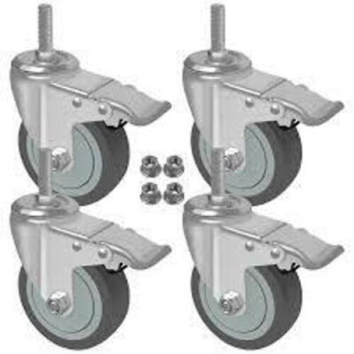 DESCRIPTION: (4) CASTERS MADE FOR UTILITY CART BRAND/MODEL: QUANTUM STORAGE SYSTEMS INFORMATION: MADE FOR #45TW16 SIZE: 5" WHEELS RETAIL$: $54.00 EA Q