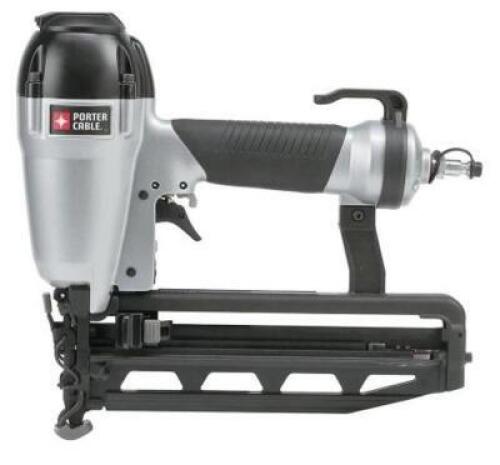 DESCRIPTION: (1) PNEUMATIC NAILER KIT BRAND/MODEL: PORTER-CABLE/FN250C INFORMATION: 16-GAUGE/MAG CAPACITY: 2000 RETAIL$: 159.00 SIZE: 11.8"D X 3.5"W X