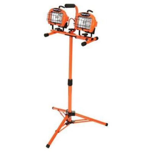 DESCRIPTION: (1) DESIGNERS HALOGEN WORK LIGHT BRAND/MODEL: WOODS/L1719 INFORMATION: ORANGE/TELESCOPING TRIPOD RETAIL$: 55.16 SIZE: 42"H X 15"W X 8.5"L