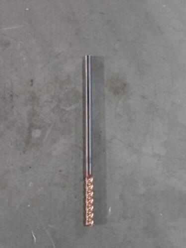 DESCRIPTION: (4) SOLID CARBIDE CORNER RADIUS END MILL BRAND/MODEL: ACCUPRO 084874158 SIZE: 1/4" dia 1-1/2" LOC RETAIL$: $210.08 QTY: 4