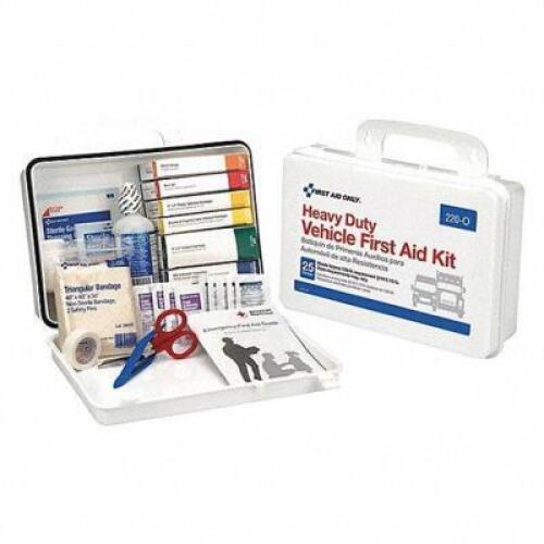 DESCRIPTION: (2) FIRST AID KIT BRAND/MODEL: FIRST AID ONLY/220-O INFORMATION: PEOPLE SERVED: 25/WHITE/85-COMPONENTS RETAIL$: 37.72 EACH SIZE: 7"H X 3"