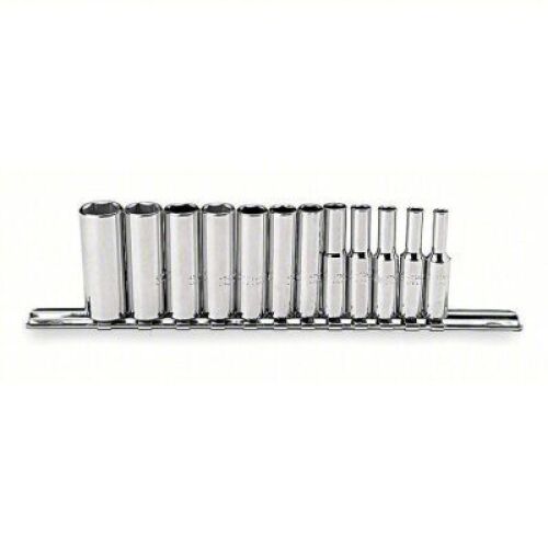 DESCRIPTION: (1) SOCKET SET BRAND/MODEL: PROTO #J47202 INFORMATION: 12 PIECES, 6 POINT, CHROME SIZE: 1/4" DRIVE, 4MM TO 14MM RETAIL$: $171.96 EA QTY: