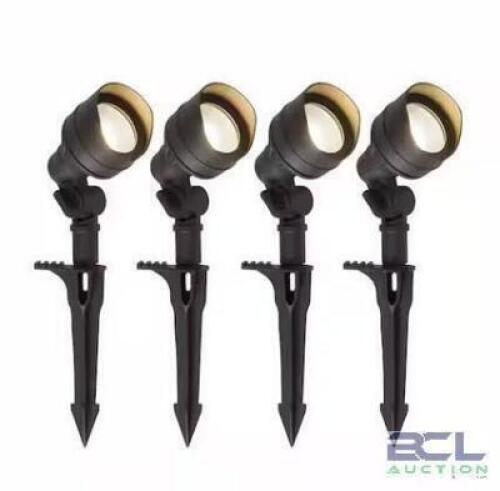 LOW-VOLTAGE 20-WATT EQUIVALENT BLACK OUTDOOR INTEGRATED LED LANDSCAPE FLOOD LIGHT (4-PACK)