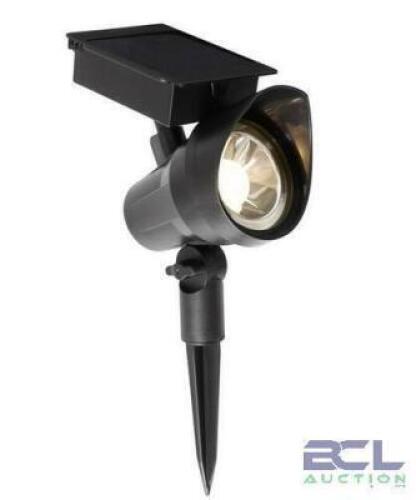 (2) - SOLAR BLACK OUTDOOR INTEGRATED LED 3000K 30-LUMENS LANDSCAPE SPOT LIGHT