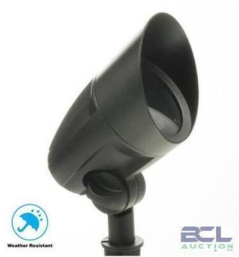 (2) - LOW-VOLTAGE 50-WATT BLACK OUTDOOR HALOGEN LANDSCAPE FLOOD LIGHT