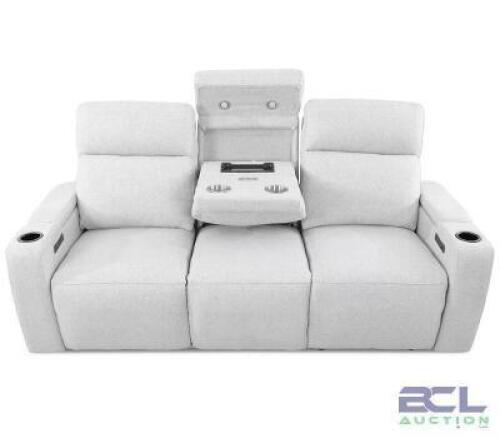 GREYMEL FABRIC POWER RECLINING SOFA WITH WIRELESS CHARGER