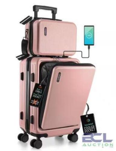 2PC HARD LUGGAGE SET IN PINK