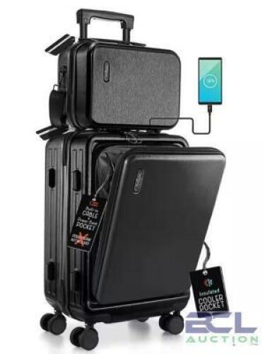 2PC HARD LUGGAGE SET IN BLACK