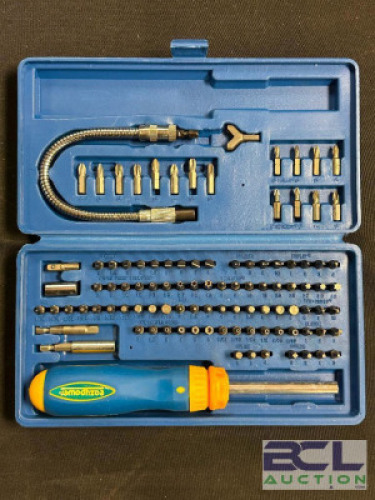 RATCHETING SCREWDRIVER AND BIT SET