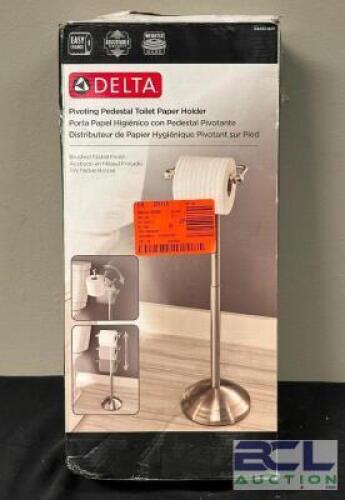 PIVOTING PEDESTAL TOILET PAPER HOLDER