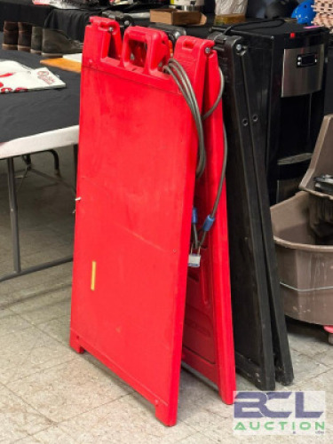 (2) - A-FRAME SIDEWALK SIGN WITH WIRE ROPE