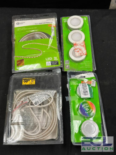 LARGE ASSORTMENT OF RIBOBN AND PUCK LIGHTS