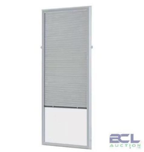 WHITE CORDLESS ADD ON ENCLOSED ALUMINUM BLINDS WITH 1/2 IN. SLATS, FOR 22 IN. WIDE X 64 IN. LENGTH DOOR WINDOWS