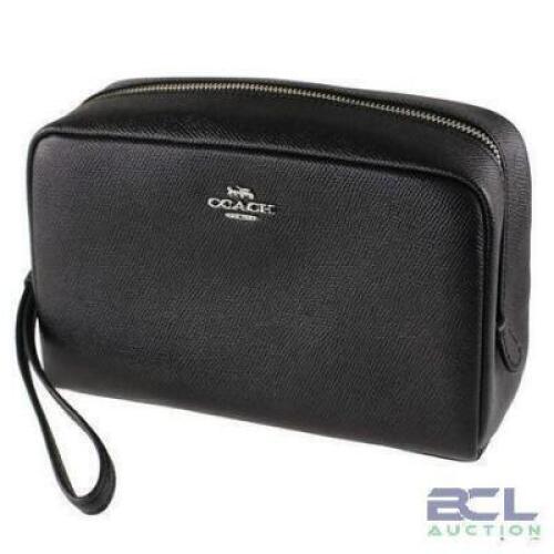 BOXY CROSS GRAIN LEATHER COSMETIC CASE