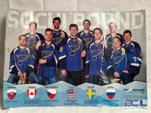 VINTAGE SOCHI BOUND ST. LOUIS BLUES POSTER
