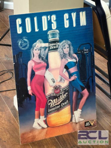 GOLDS GYM MILLER BEER SIGN