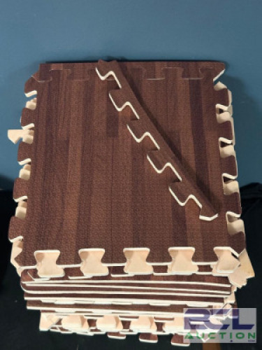 23 SQ. FT. OF DARK BROWN WOOD PATTERN FOAM FLOORING