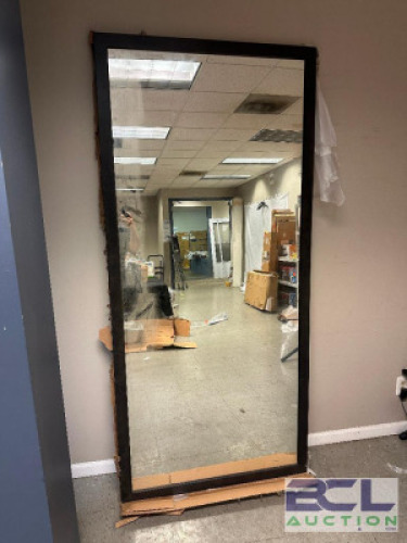 7 FT. FULL-BODY BERKE XL CONTEMPORARY MIRROR WITH DARK WOOD FRAME
